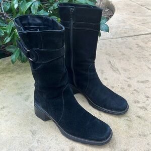 Aquatalia Black Weatherproof Fleece Lined Mid Calf Boot Women's Size 7.5 - 8*